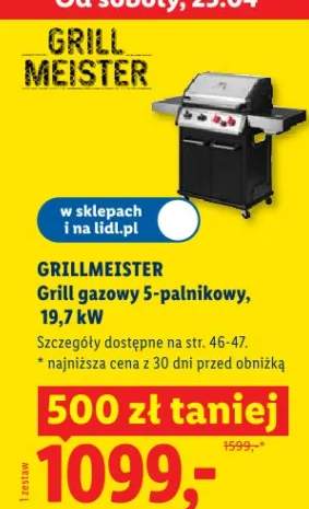 Grill gazowy 5-palnikowy, 19,7 kW