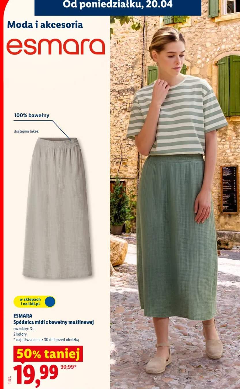 Spódnica midi z bawełny muślinowej