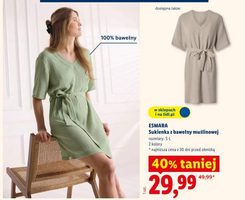 Sukienka z bawełny muślinowej