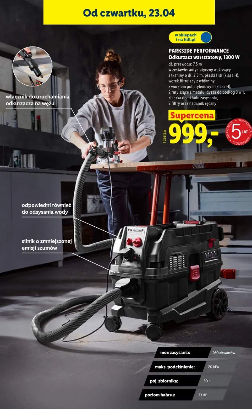 Odkurzacz warsztatowy 1300 W