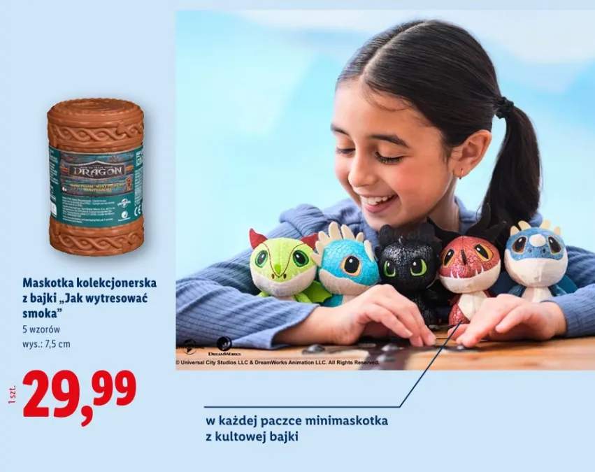 Maskotka kolekcjonerska z bajki "Jak wytresować smoka" 5 wzorów wys.: 7,5 cm