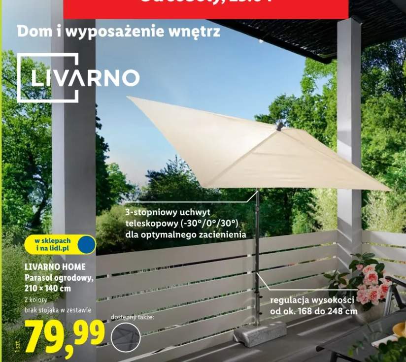 Parasol ogrodowy 210 x 140 cm 2 kolory brak stojaka w zestawie