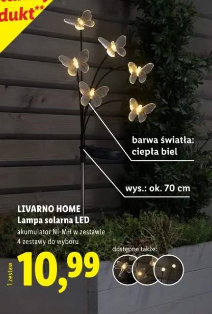 Lampa solarna LED motyle