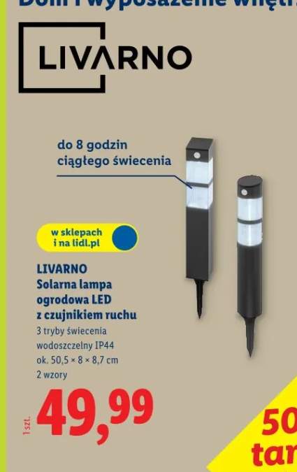 Solarna lampa ogrodowa LED z czujnikiem ruchu