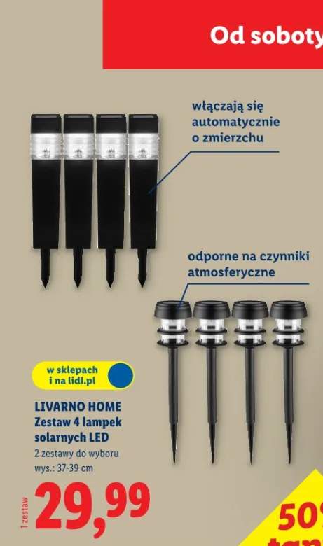 Zestaw 4 lampek solarnych LED