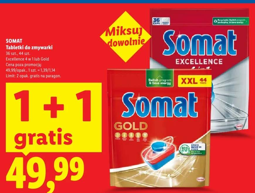 Tabletki do zmywarki Excellence 4 w 1 lub Gold