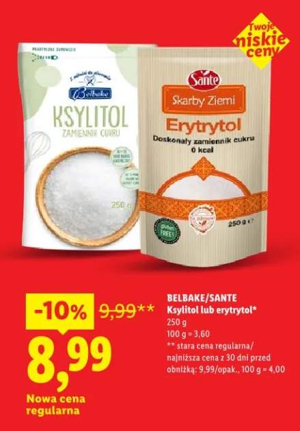 Ksylitol lub erytrytol