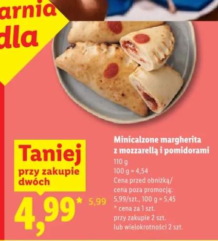 Minicalzone margherita z mozzarellą i pomidorami