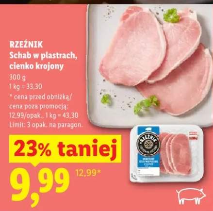 Schab w plastrach, cienko krojony