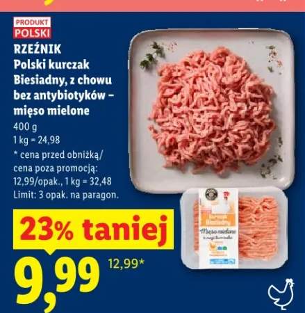 Polski kurczak Biesiadny, z chowu bez antybiotyków – mięso mielone