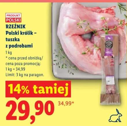 Królik Polski tuszka z podrobami