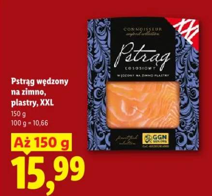 Pstrąg wędzony na zimno plastry, XXL