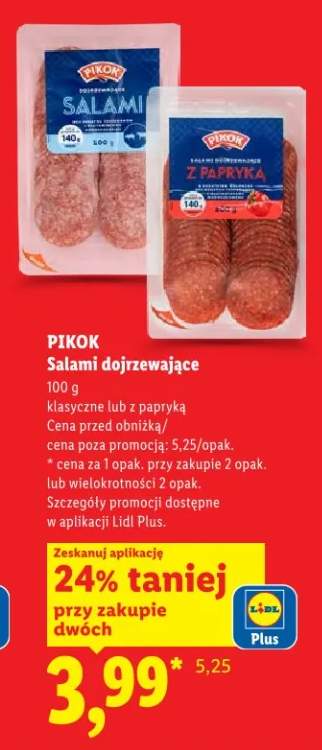 Salami dojrzewające klasyczne lub z papryką