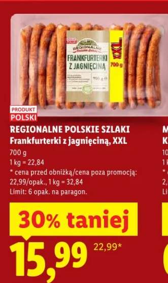 Frankfurterki z jagnięciną, XXL