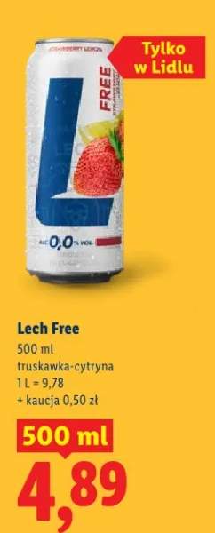 Piwo bezalkoholowe Lech Free truskawka-cytryna