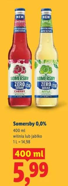 Piwo bezalkoholowe Somersby 0,0% wiśnia lub jabłko