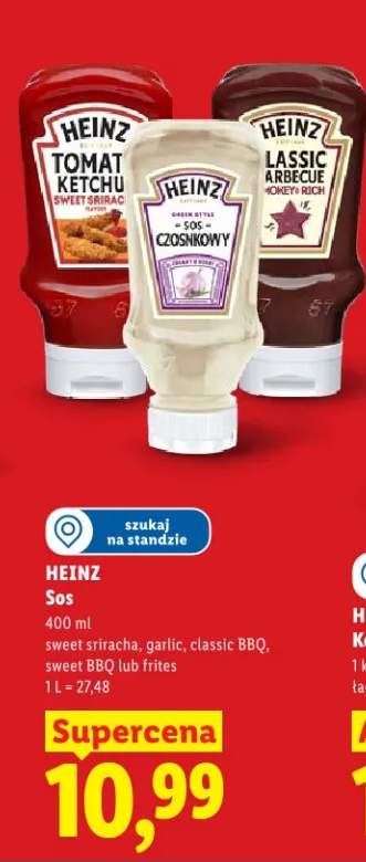 Sos sweet sriracha, garlic, classic BBQ, sweet BBQ lub frites