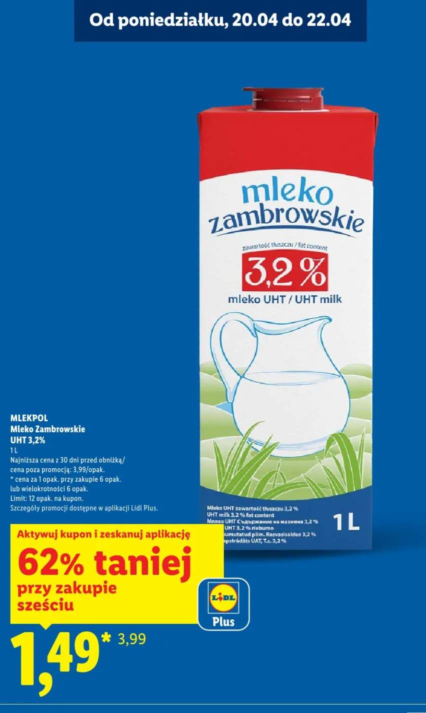 Mleko Zambrowskie UHT 3,2%