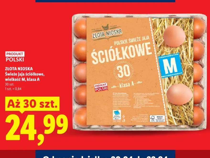 Jaja ściółkowe, wielkość M, klasa A