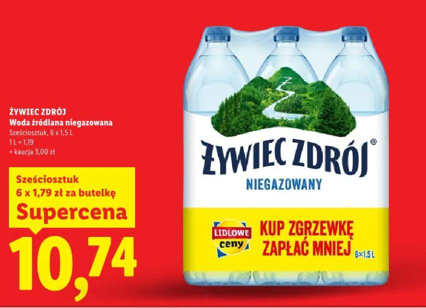 Woda źródlana niegazowana sześciopak
