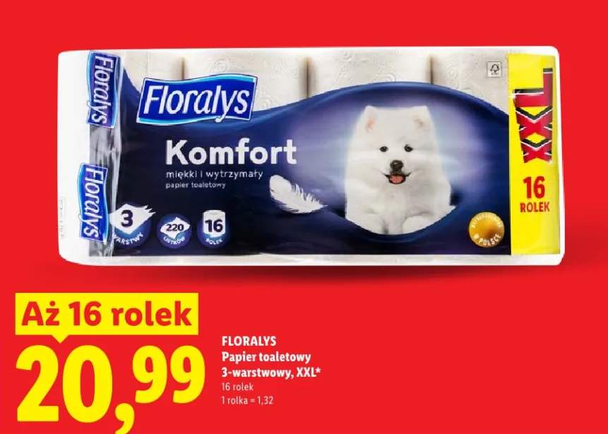 Papier toaletowy 3-warstwowy, XXL Komfort