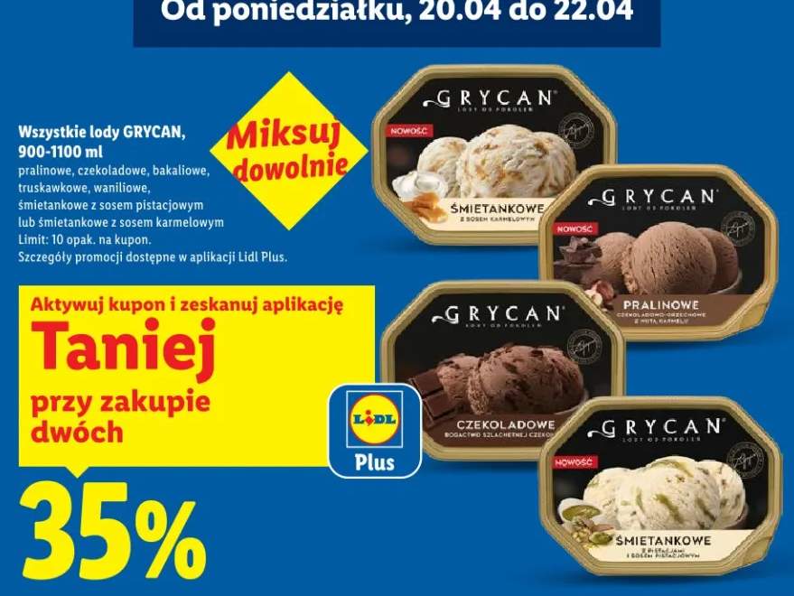 Lody Grycan śmietankowe z sosem karmelowym