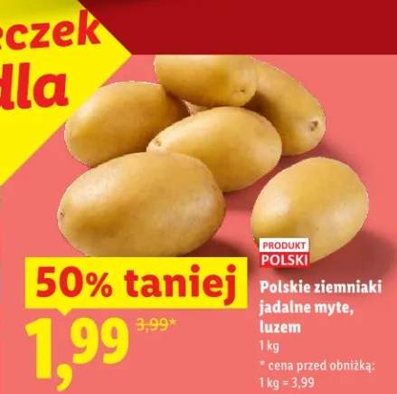 Ziemniaki jadalne myte, luzem