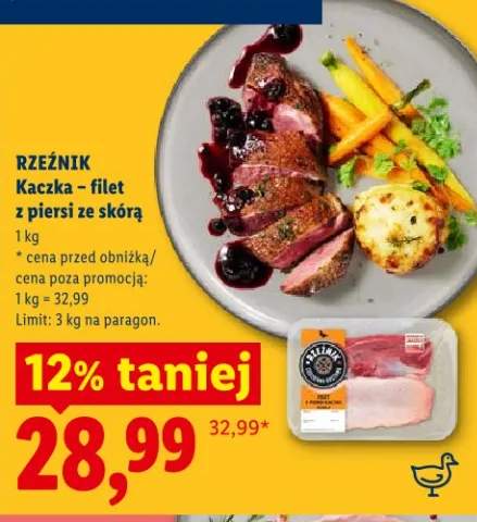 Kaczka - filet z piersi ze skórą