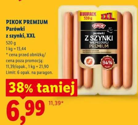Parówki z szynki, XXL