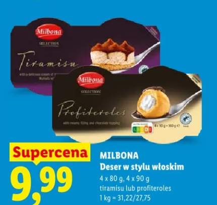 Deser w stylu włoskim tiramisu lub profiteroles