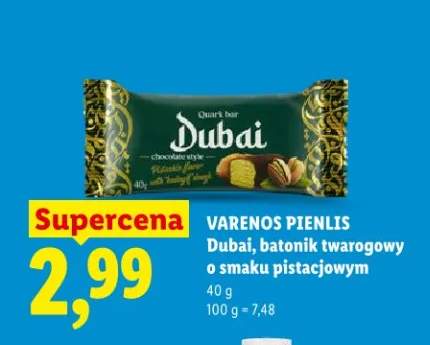 Batonik twarogowy o smaku pistacjowym