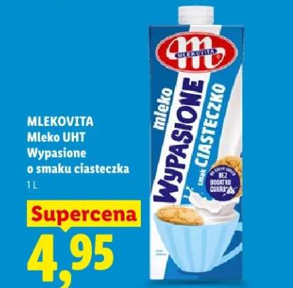 Mleko UHT wypasione o smaku ciasteczka