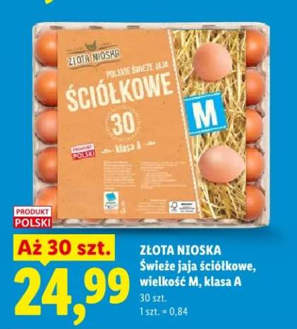Jaja świeże ściółkowe, wielkość M, klasa A