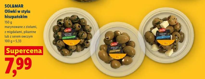 Oliwki w stylu hiszpańskim marynowane z ziołami, z migdałami, pikantne lub z serem owczym
