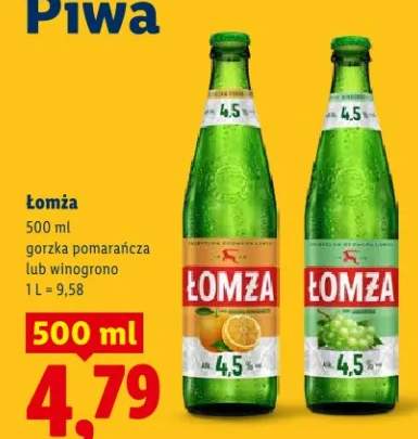 Piwo Łomża gorzka pomarańcza lub winogrono