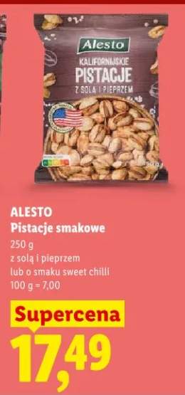 Pistacje smakowe z solą i pieprzem lub o smaku sweet chilli