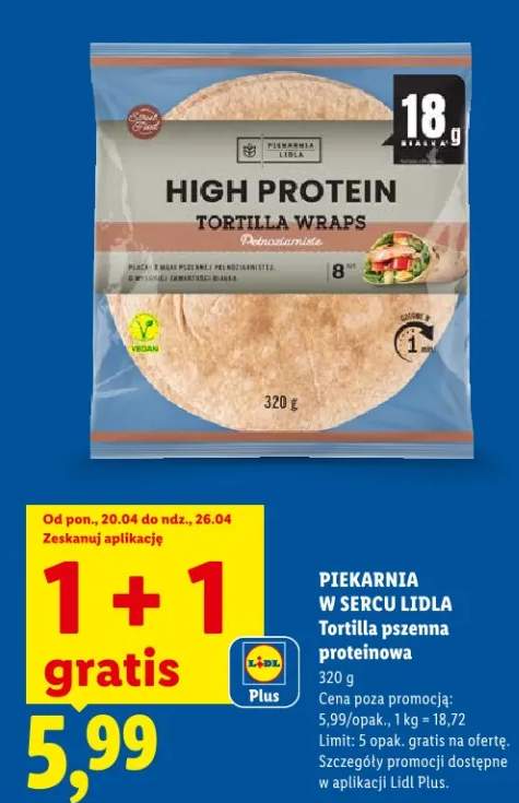 Tortilla pszenna proteinowa