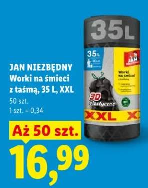 Worki na śmieci z taśmą, 35 L, XXL