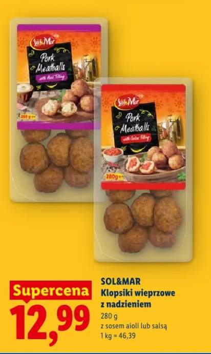 Klopsiki wieprzowe z nadzieniem z sosem aioli