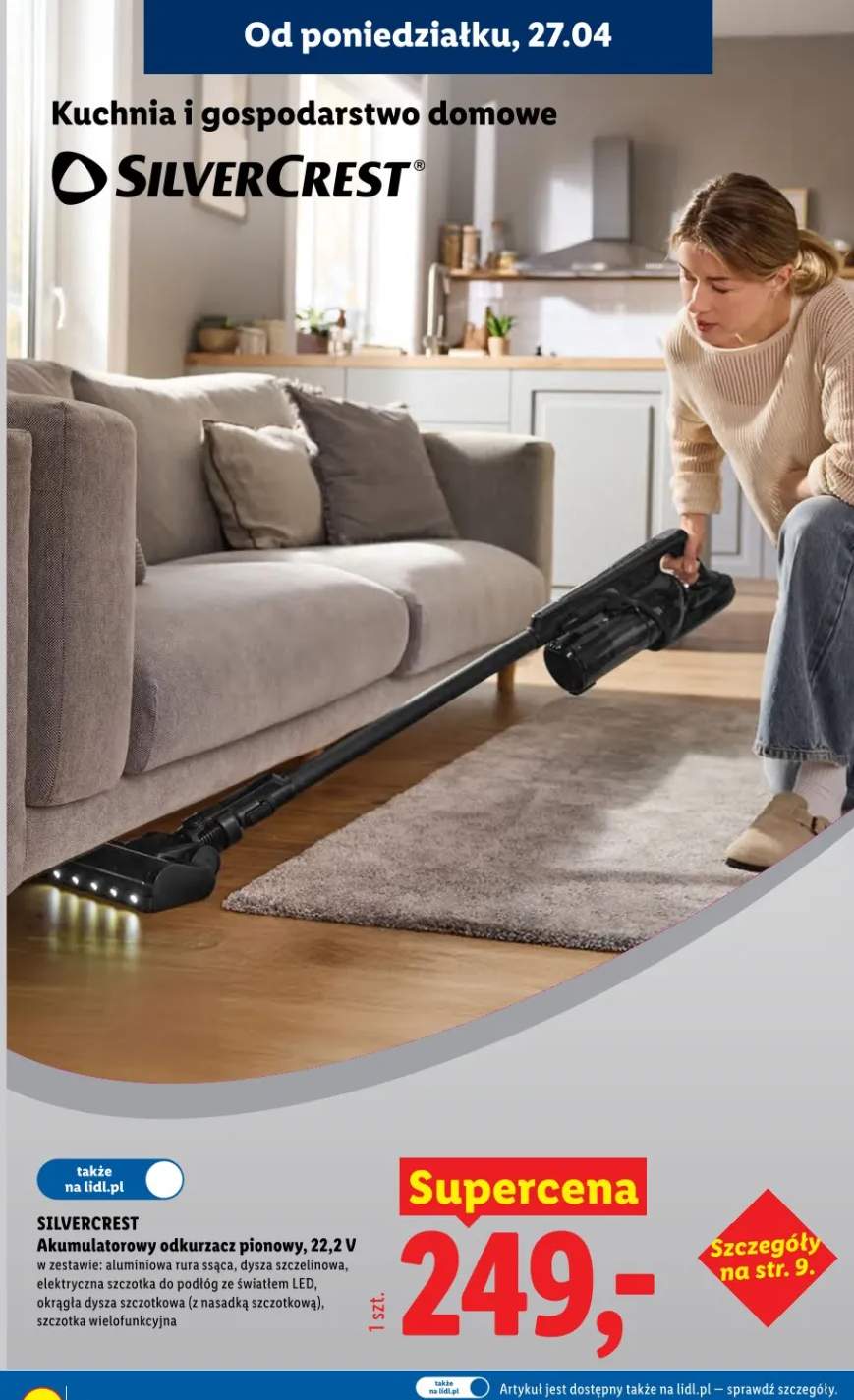 Akumulatorowy odkurzacz pionowy, 22,2 V