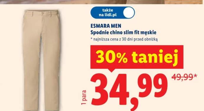 Spodnie chino slim fit męskie
