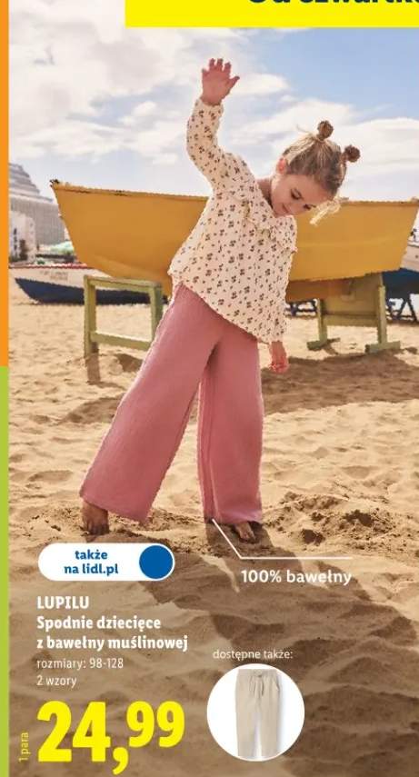 Spodnie dziecięce z bawełny muslinowej