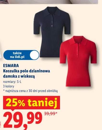 Koszulka polo dzianinowa damska z wiskozą