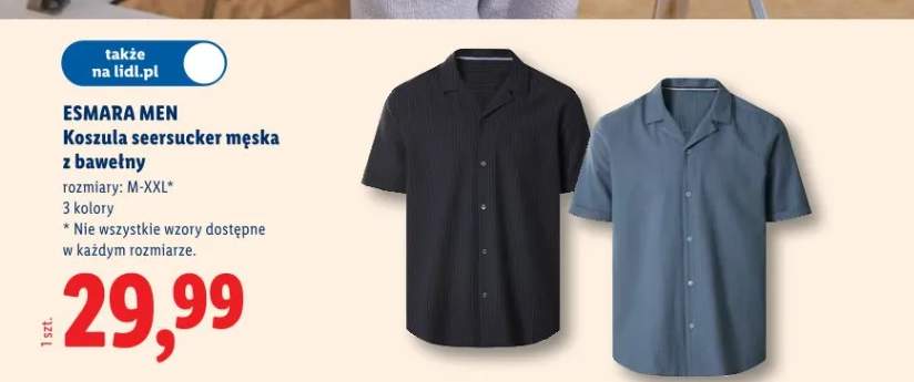 Koszula seersucker męska z bawełny