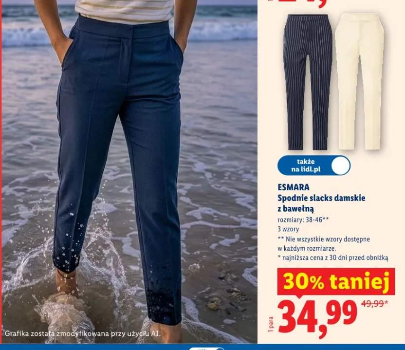 Spodnie slacks damskie z bawełną