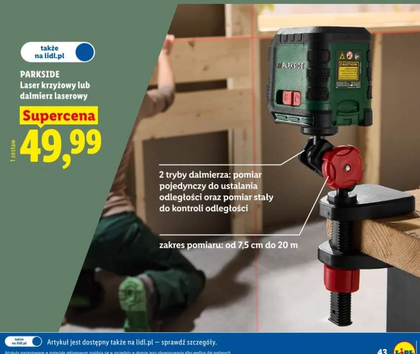 Laser krzyżowy lub dalmierz laserowy