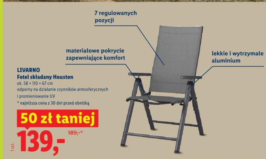 Fotel składany Houston