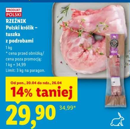 Polski królik tuszka z podrobami
