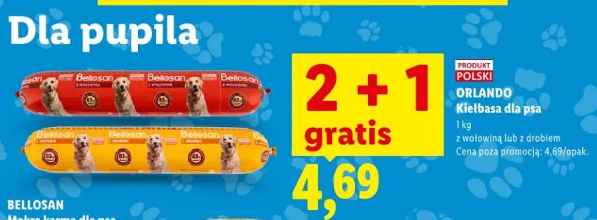 Kiełbasa dla psa z wołowiną lub z drobiem