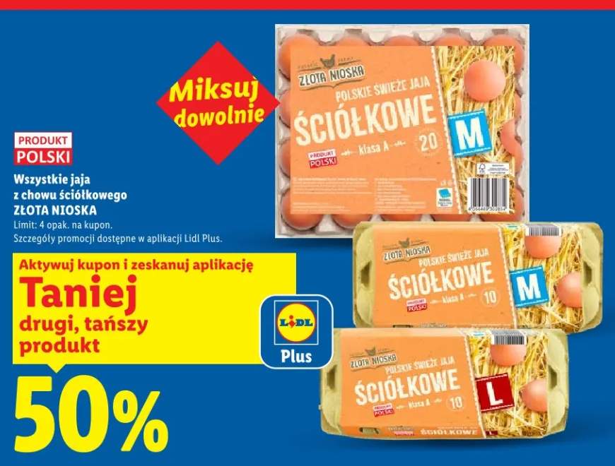 Jaja ściółkowe Złota Nioska polskie świeże klasa A rozmiar M 10szt